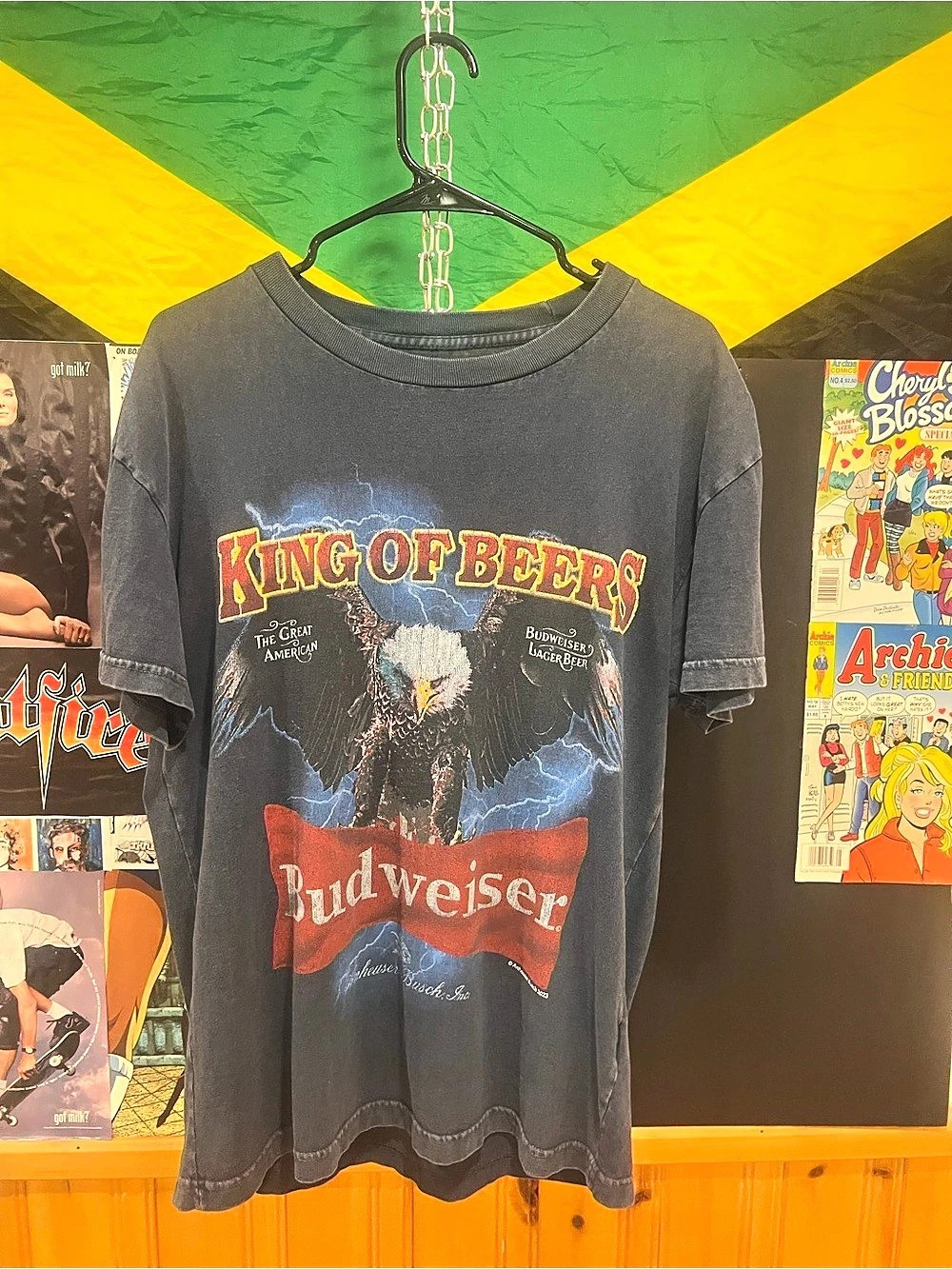 King of Beers Graphic Tee in Black & Red